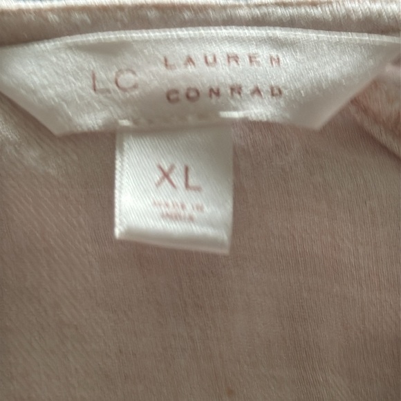 LC Lauren Conrad embroidered ballooned sleeves natural boho top blouse Sz XL - Picture 5 of 7